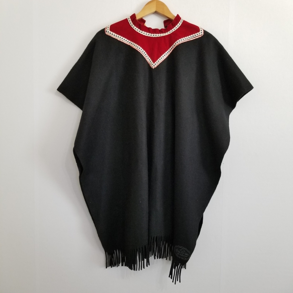 Vintage San Carlos Handmade Wool Poncho One Size